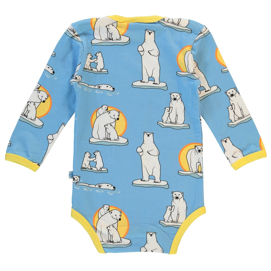 Long-sleeved bodysuit with polar bears