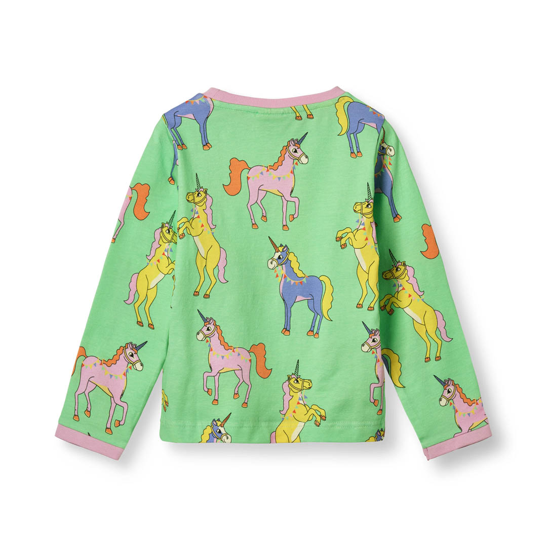 Long-sleeved blouse with unicorns
