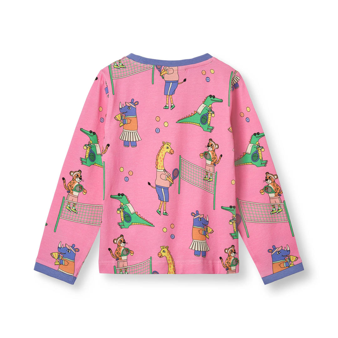 Long-sleeved top with tennis match