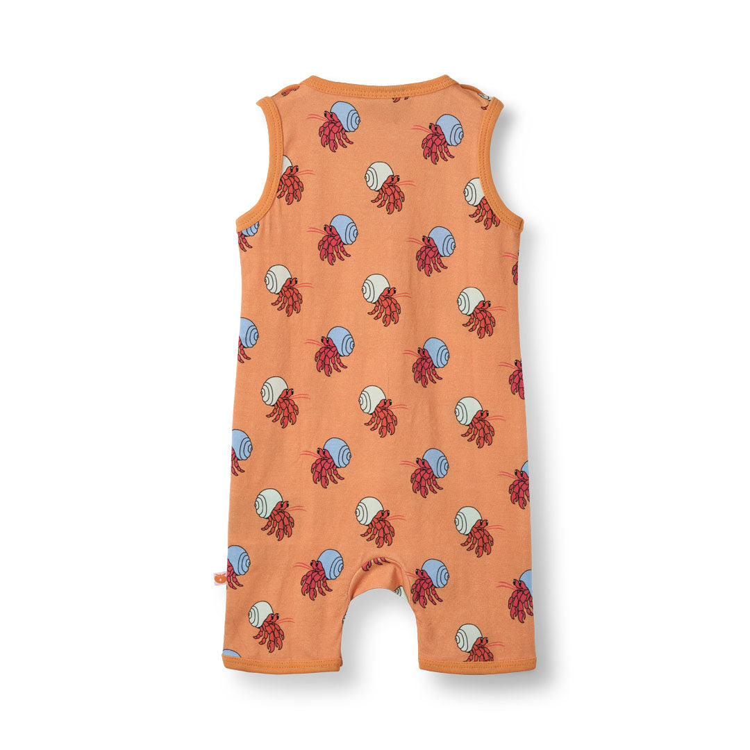 Sleeveless all-in-one with hermit crabs