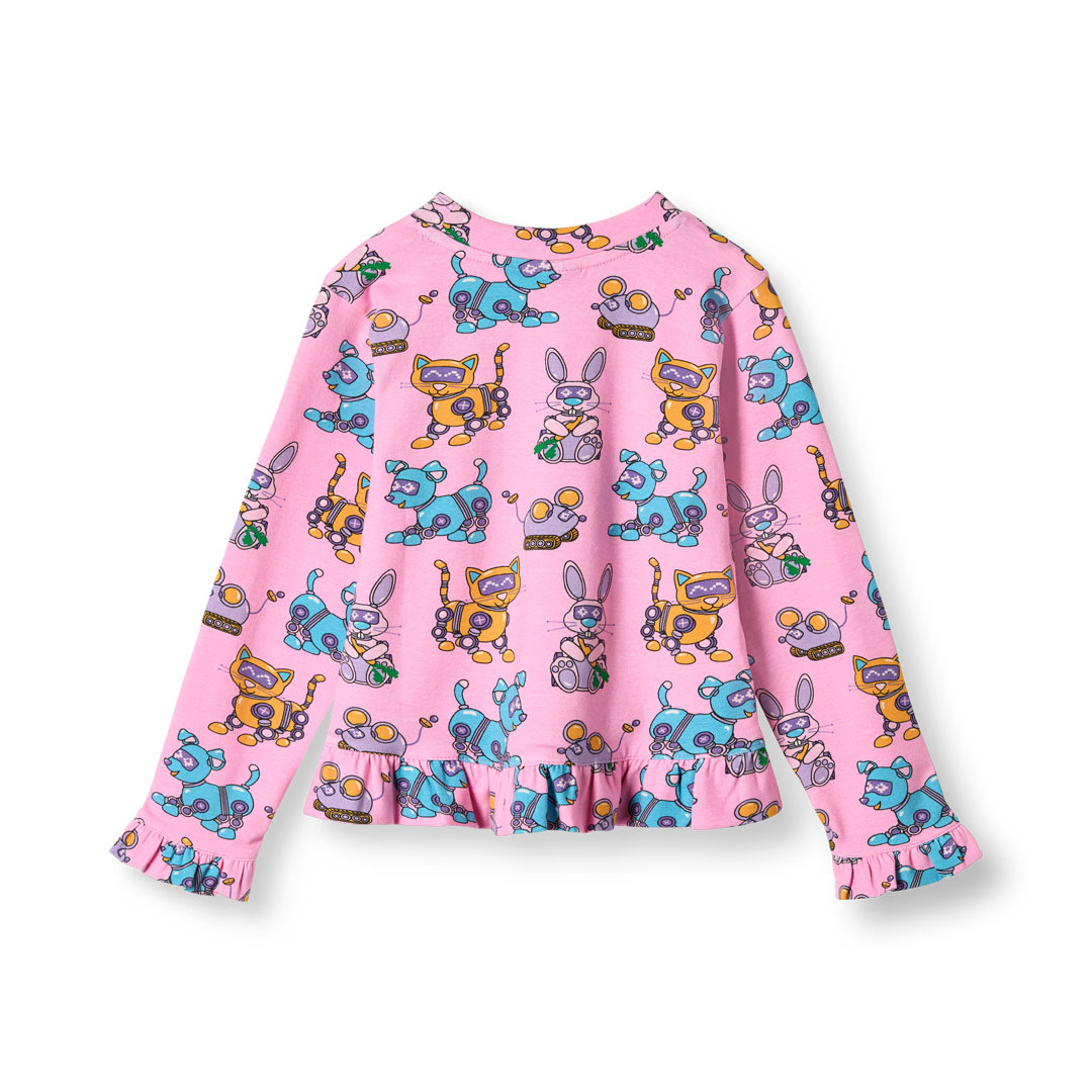 Dabinett long-sleeved top with robot pet