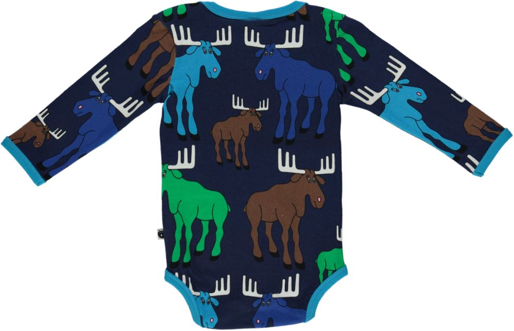 Long-sleeved bodysuit with moose