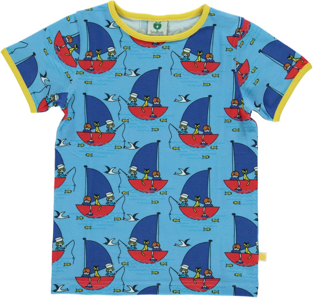 T-shirt with children on a boat