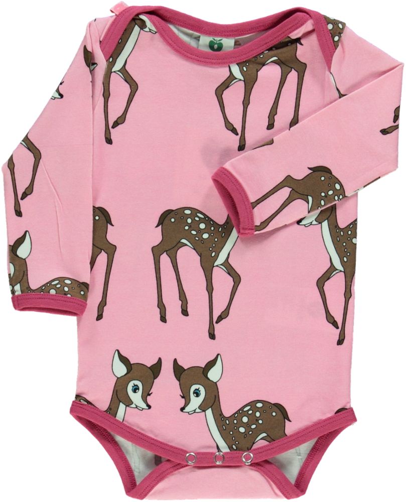 Long-sleeved bodysuit with deer