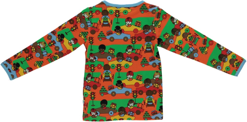 Long-sleeved top with cars