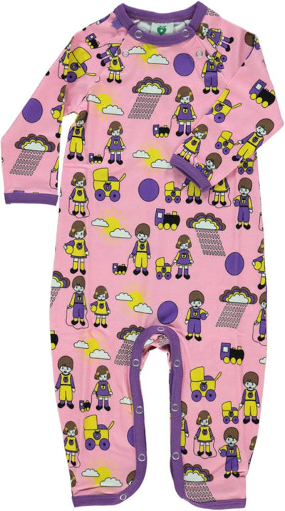 Long-sleeved jumpsuit with playing children