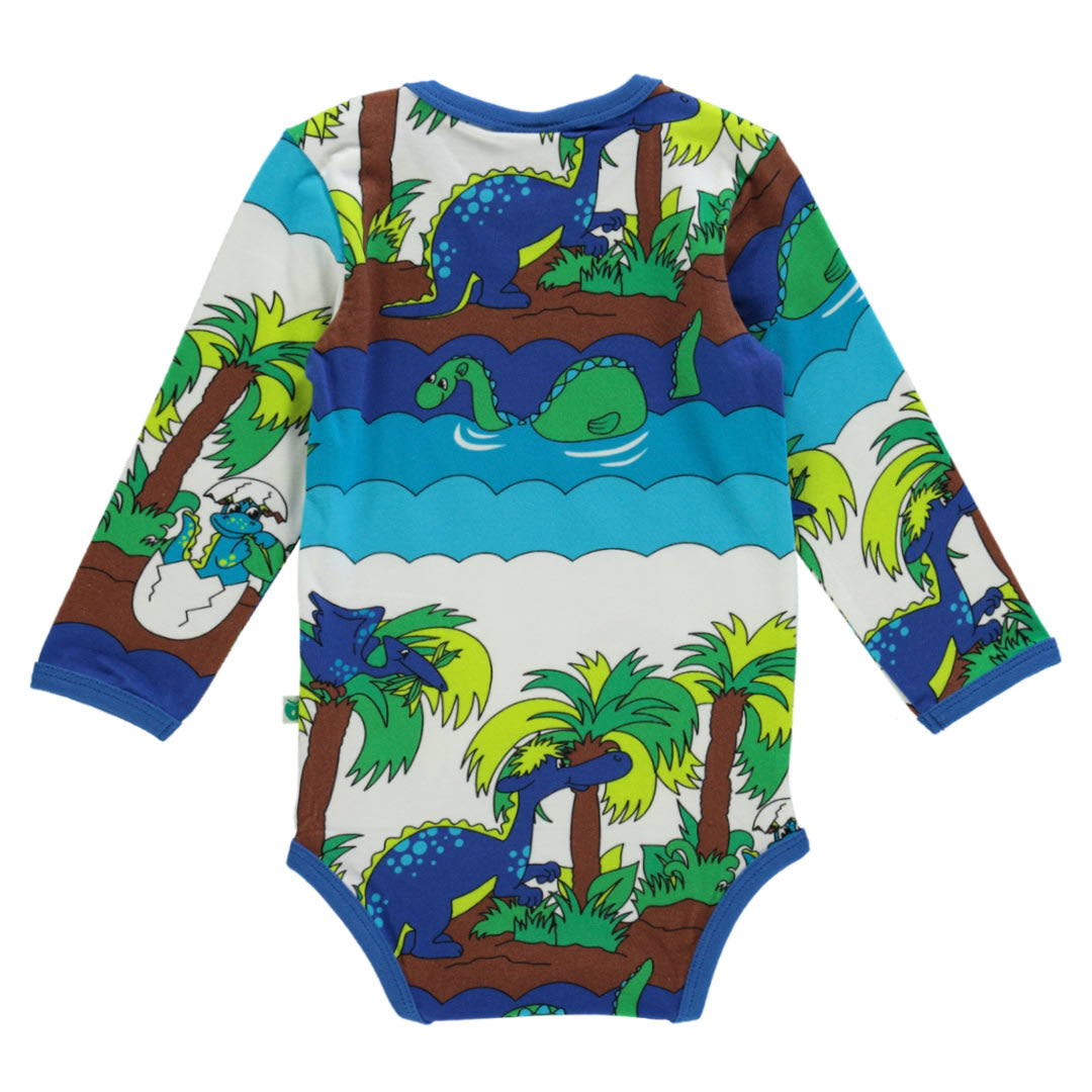 Long-sleeved dinosaur bodysuit