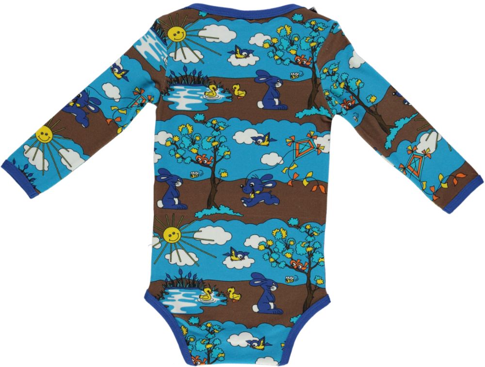 Long-sleeved bodysuit with autumn landscape