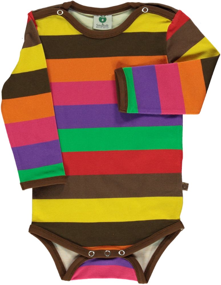 Long-sleeved striped bodysuit