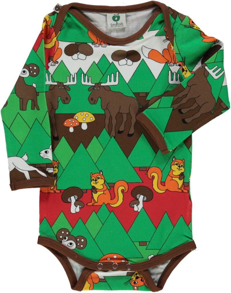 Long-sleeved bodysuit with Christmas landscape