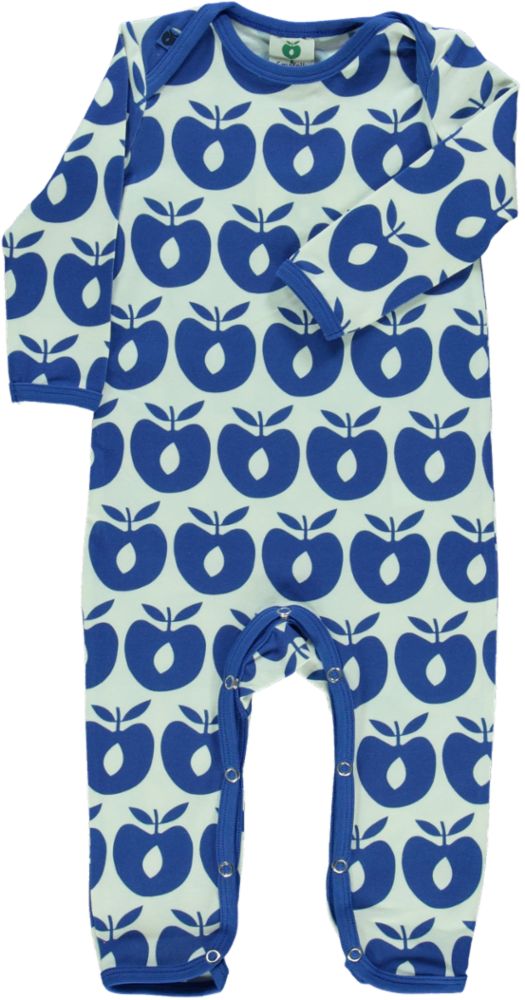 Long-sleeved all-in-one with retro apples