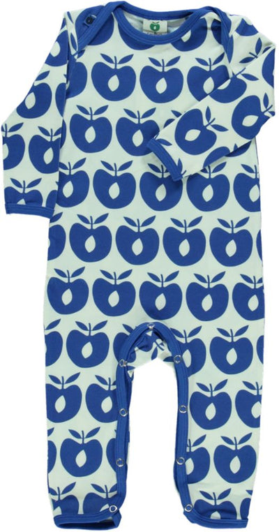 Long-sleeved all-in-one with retro apples
