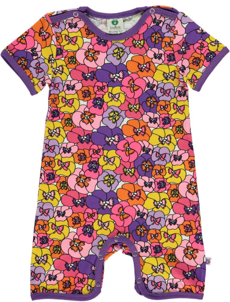 Short-sleeved floral romper