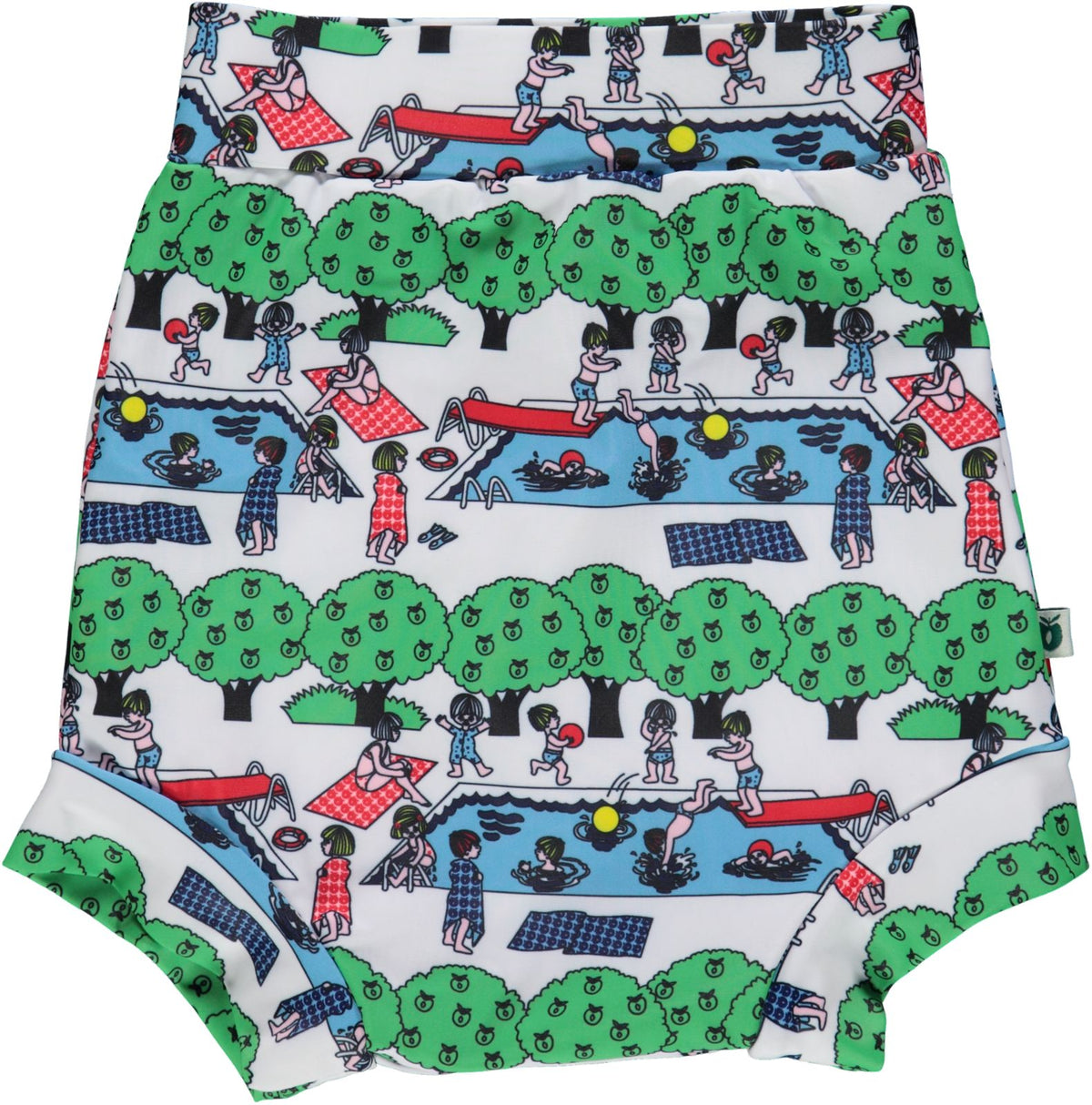 High-waisted swim diapers and swimming pool