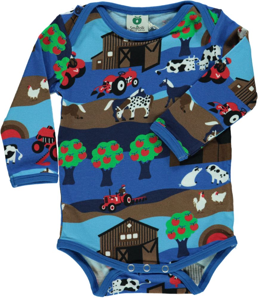 Long-sleeved bodysuit with landscape print