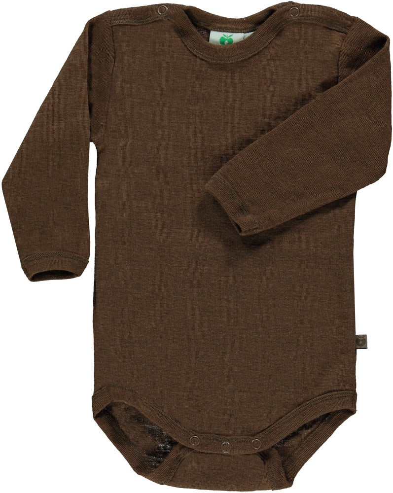 Long-sleeved merino wool bodysuit