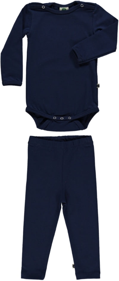 Set with long-sleeved baby bodysuit and leggings