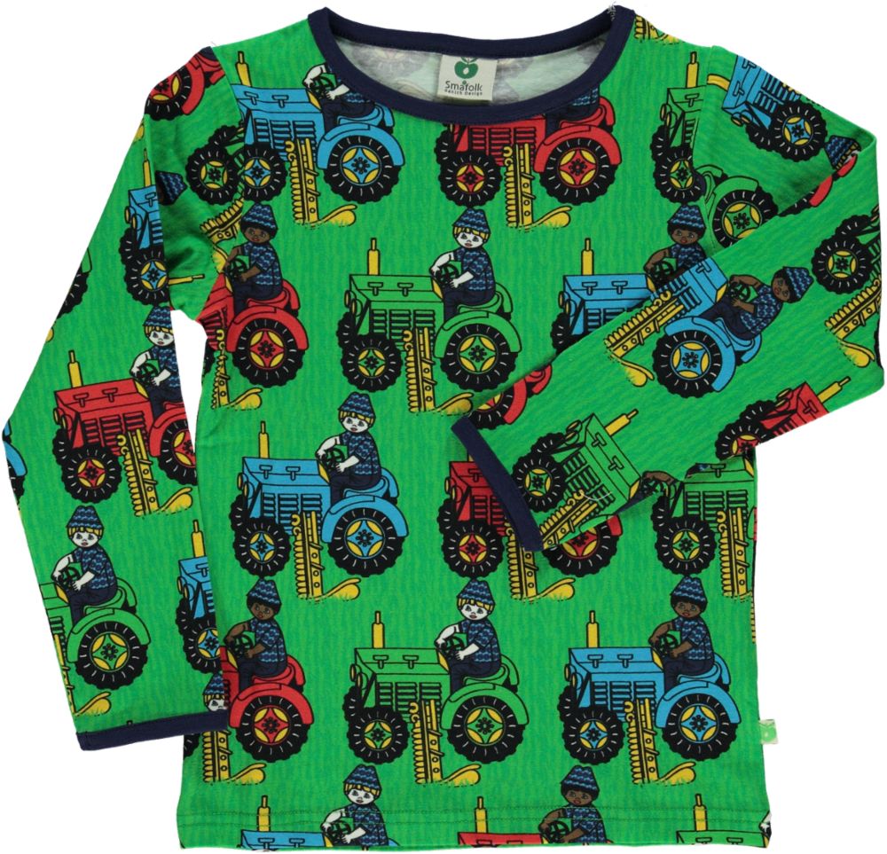 Long-sleeved tractor print top