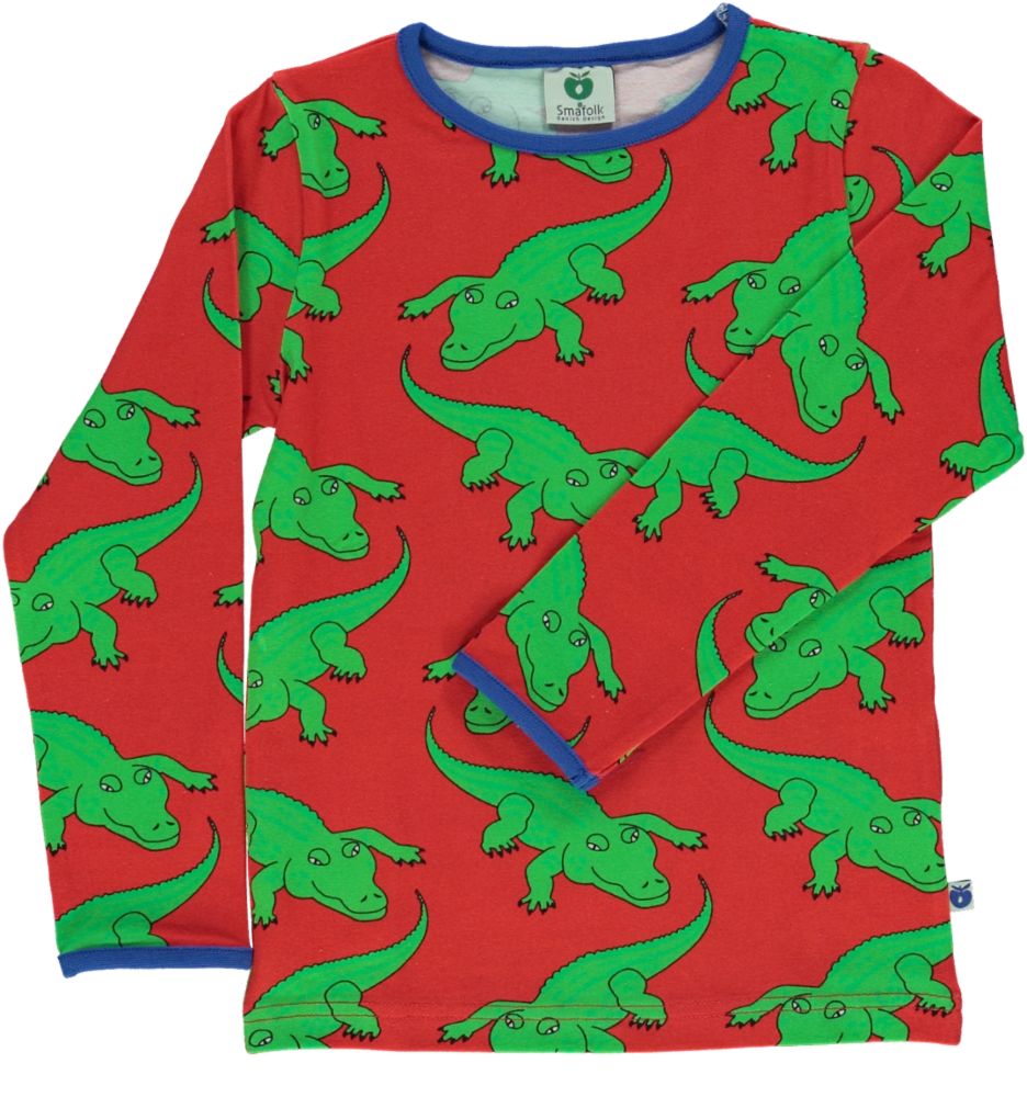 Long-sleeved crocodile print top