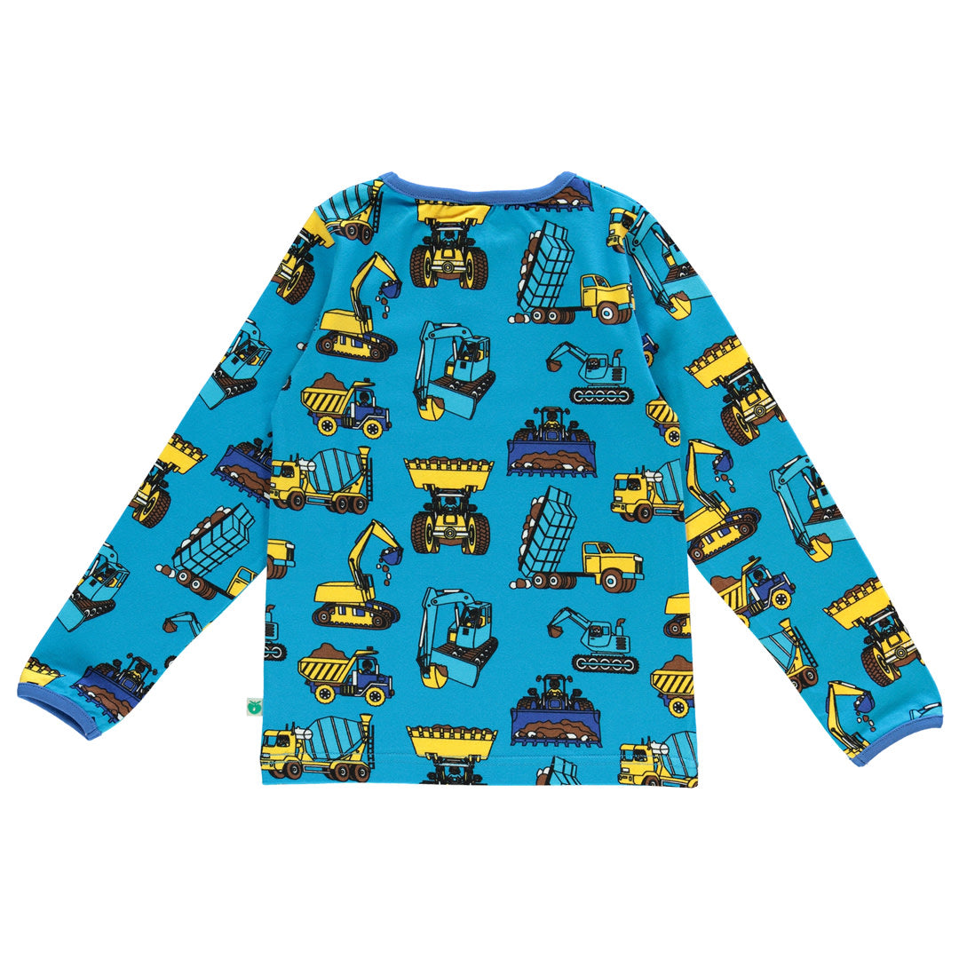 Long-sleeved blouse with machines