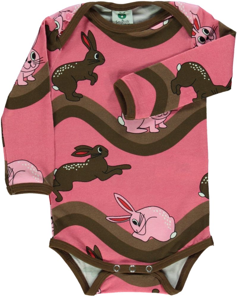Long-sleeved bodysuit with rabbits