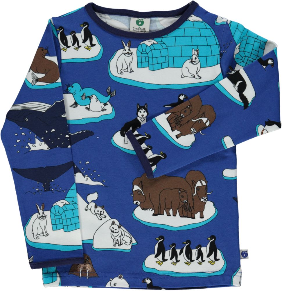 Long-sleeved t-shirt with winter animals