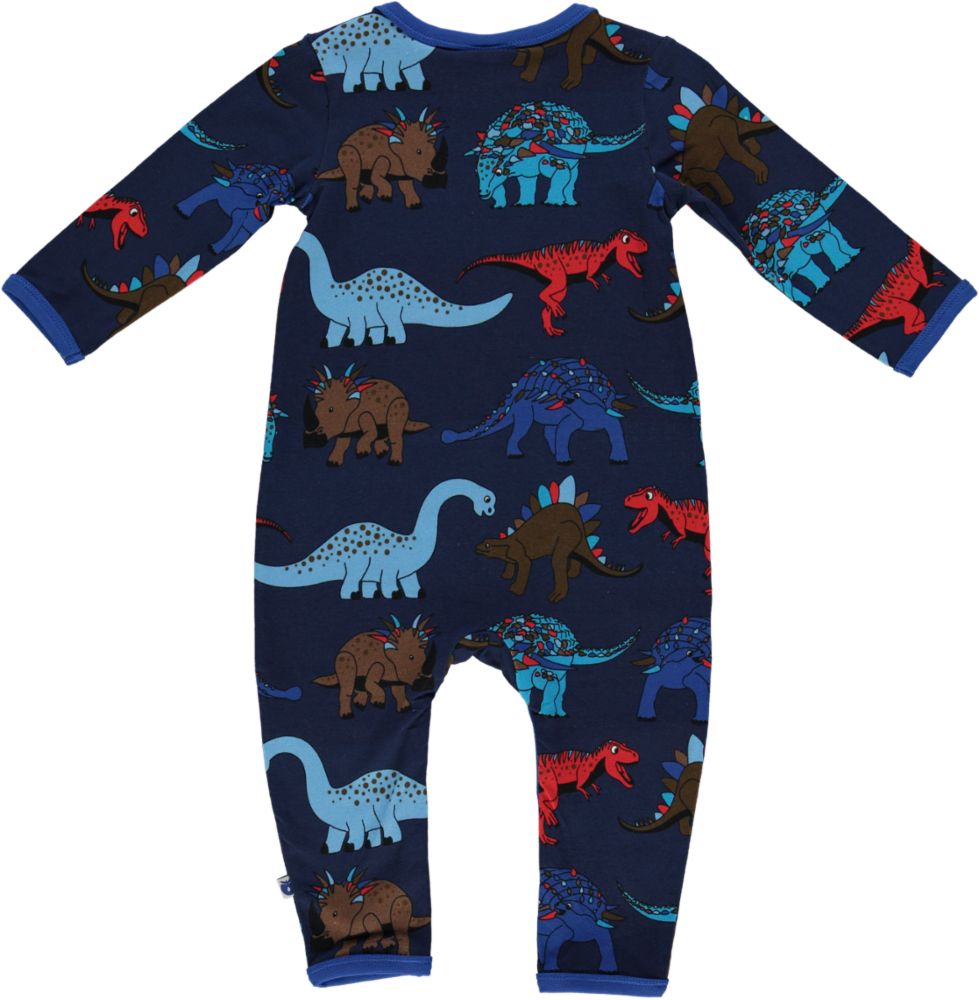 Long-sleeved dinosaur romper
