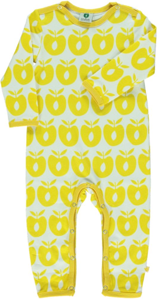 Long-sleeved all-in-one with retro apples