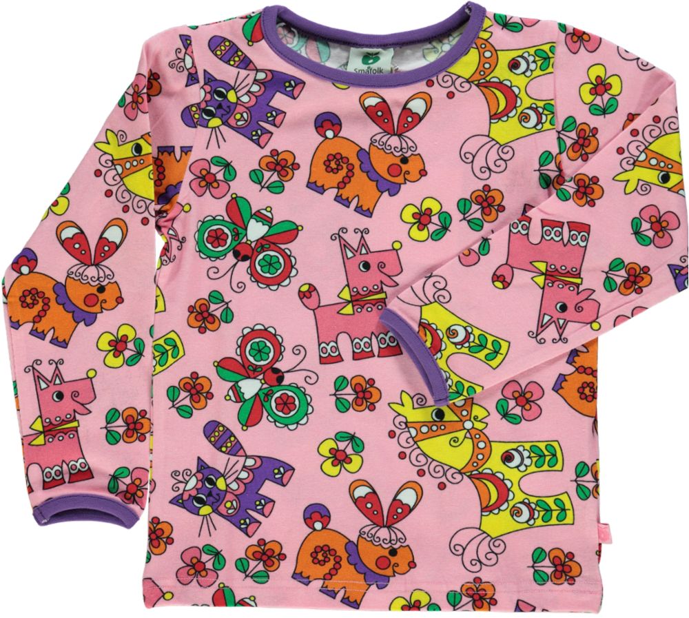 Long-sleeved t-shirt with animals