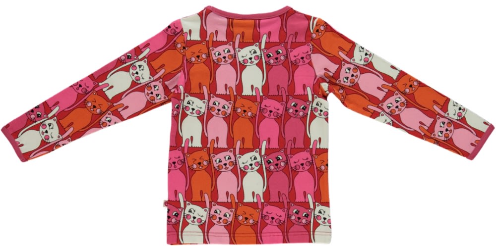 Long-sleeved blouse with cats