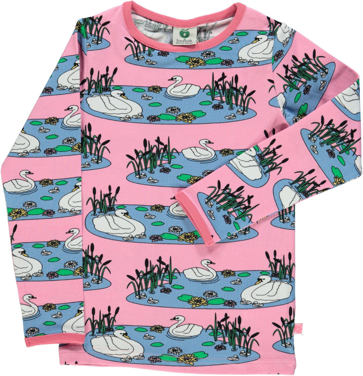 Long-sleeved t-shirt with swan print