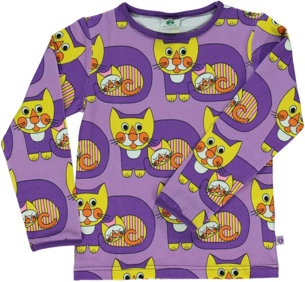 Long-sleeved blouse with cat