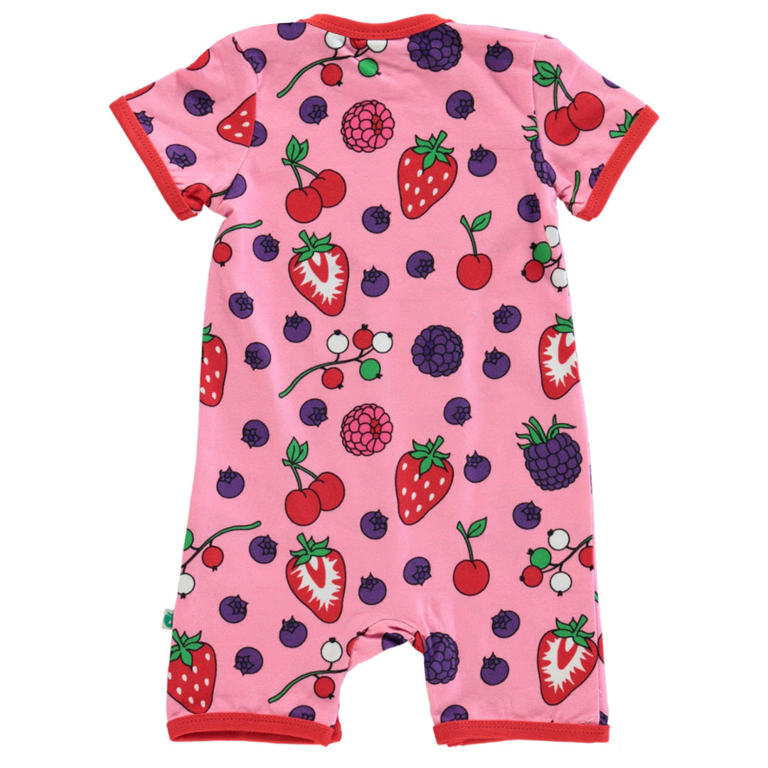 Short-sleeved jumpsuit with berries