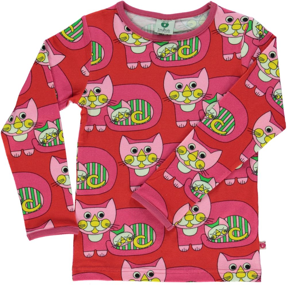 Long-sleeved blouse with cat