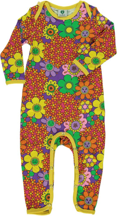 Long-sleeved all-in-one with flowers