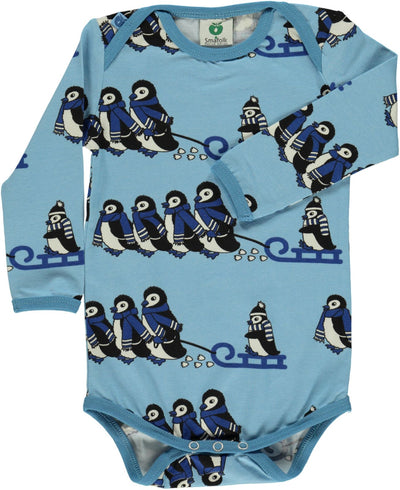 Long-sleeved bodysuit with penguins