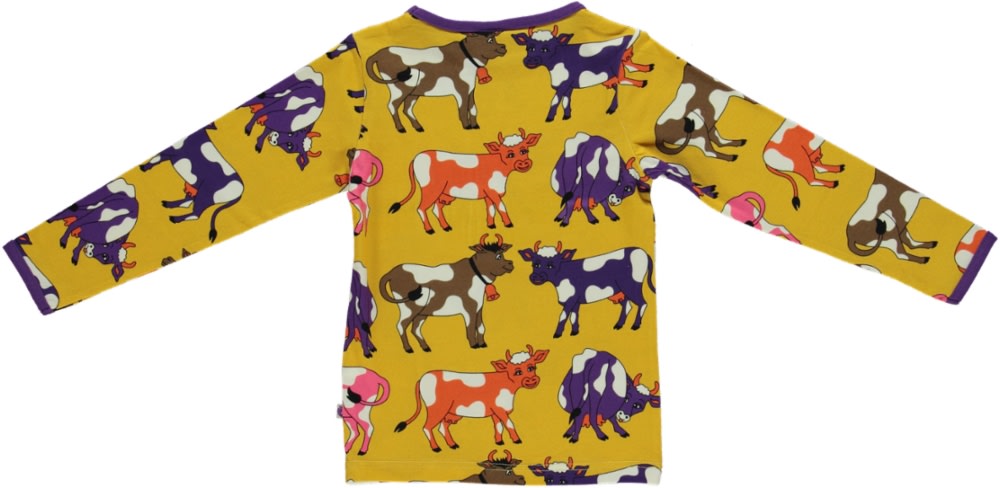 Long-sleeved blouse with cows