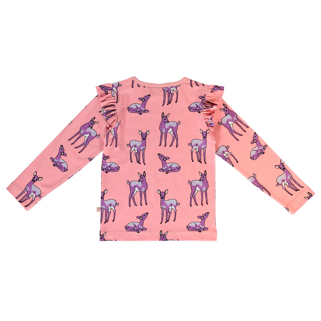 Long-sleeved blouse with deer