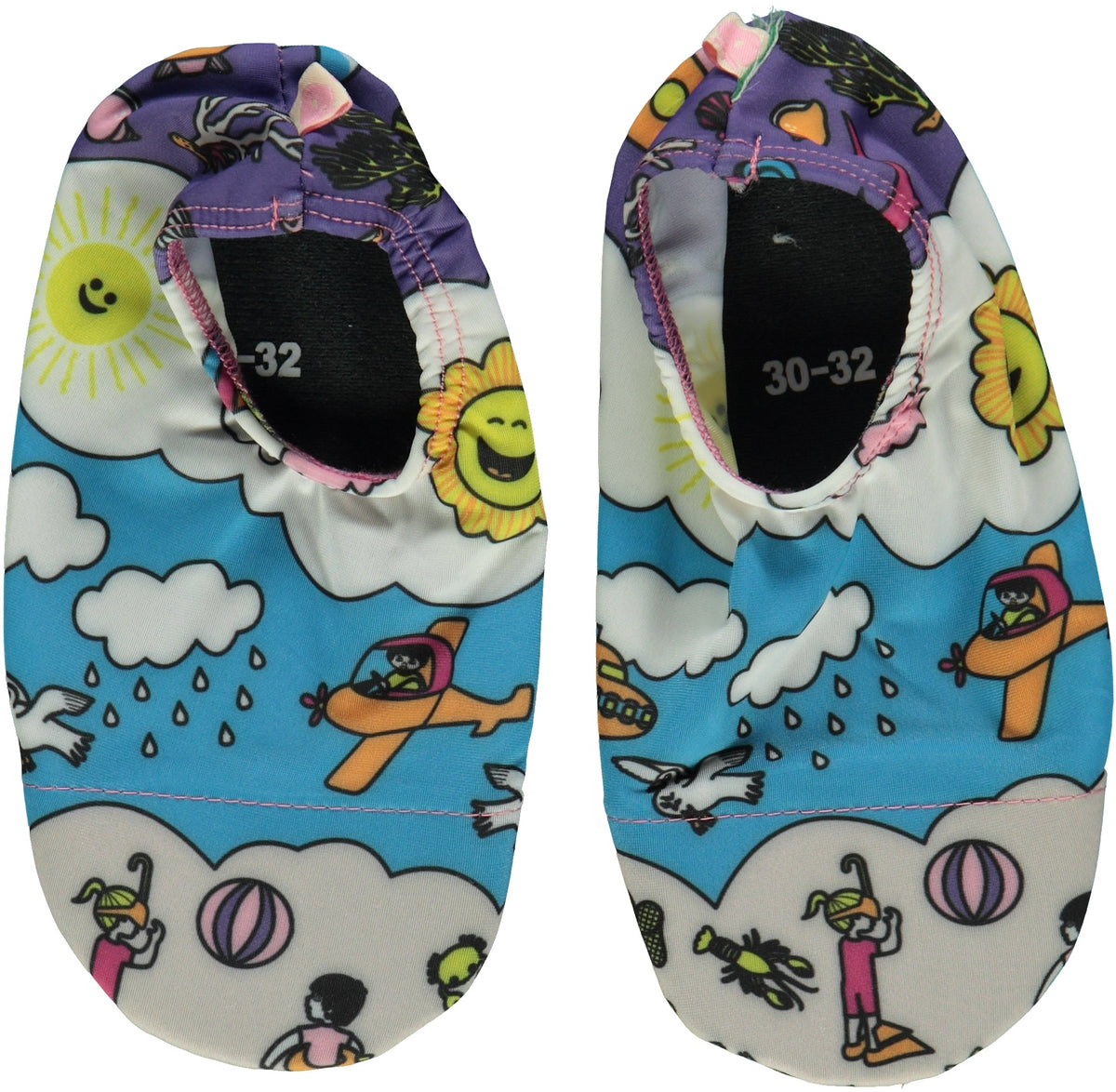 Children's aqua shoes with summer landscape