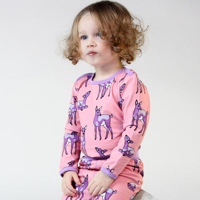 Long-sleeved bodysuit with deer