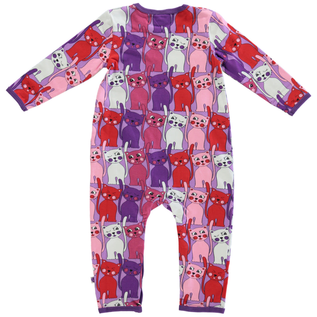 Long-sleeved jumpsuit with cats