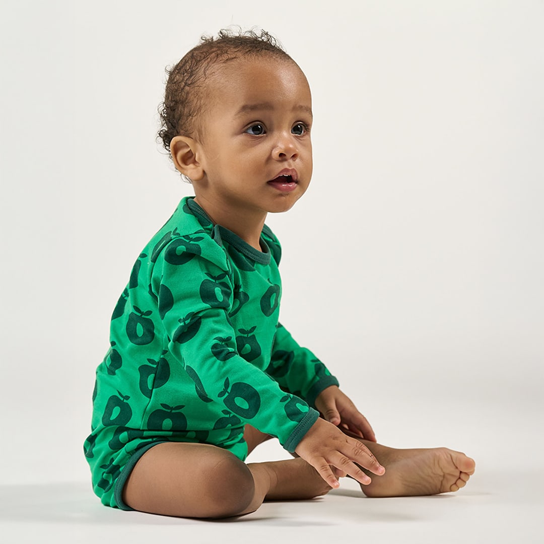 Elstar long-sleeved bodysuit with apples