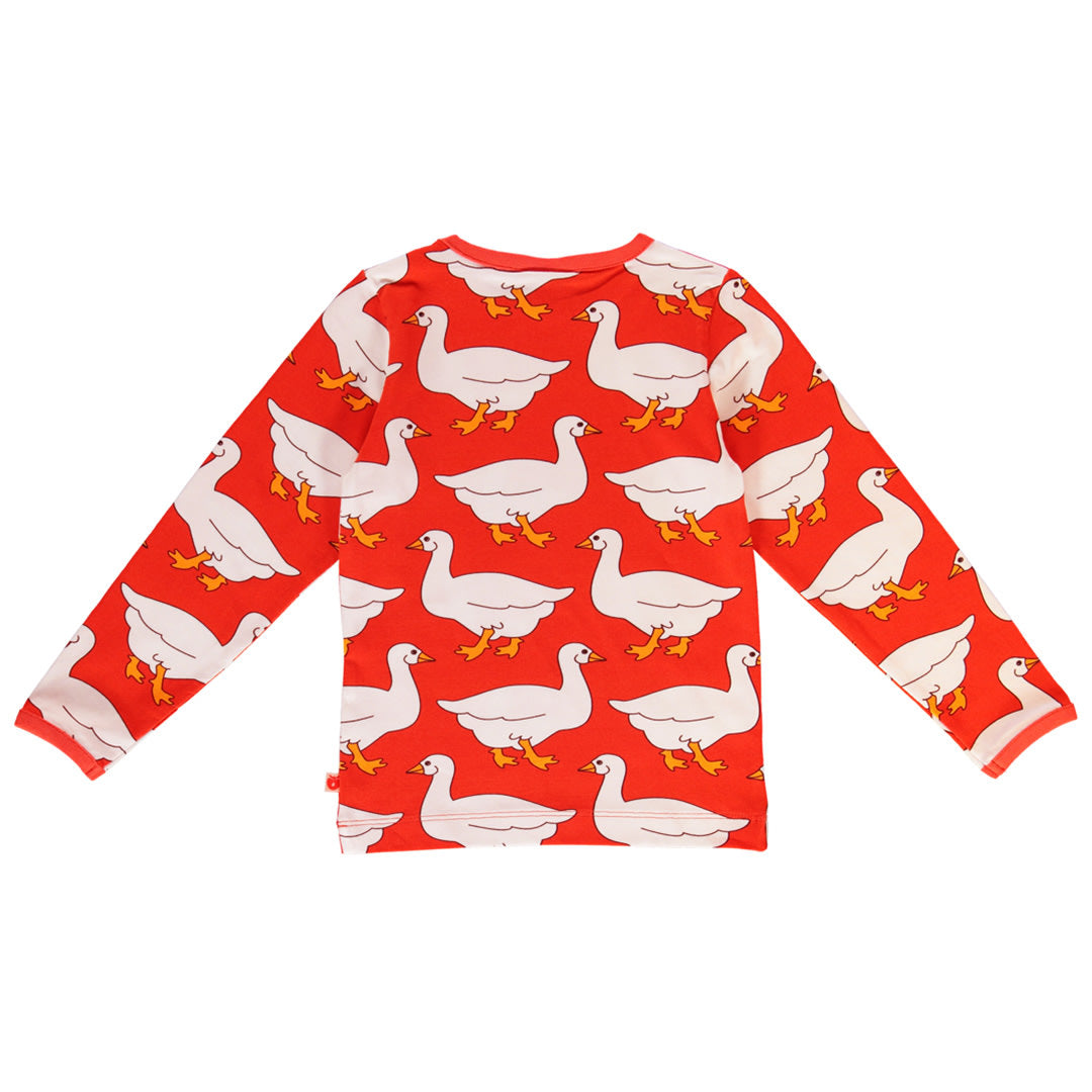 Long-sleeved blouse with geese