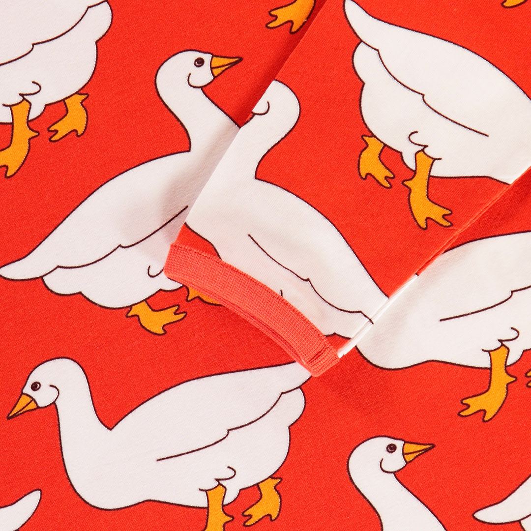 Long-sleeved blouse with geese
