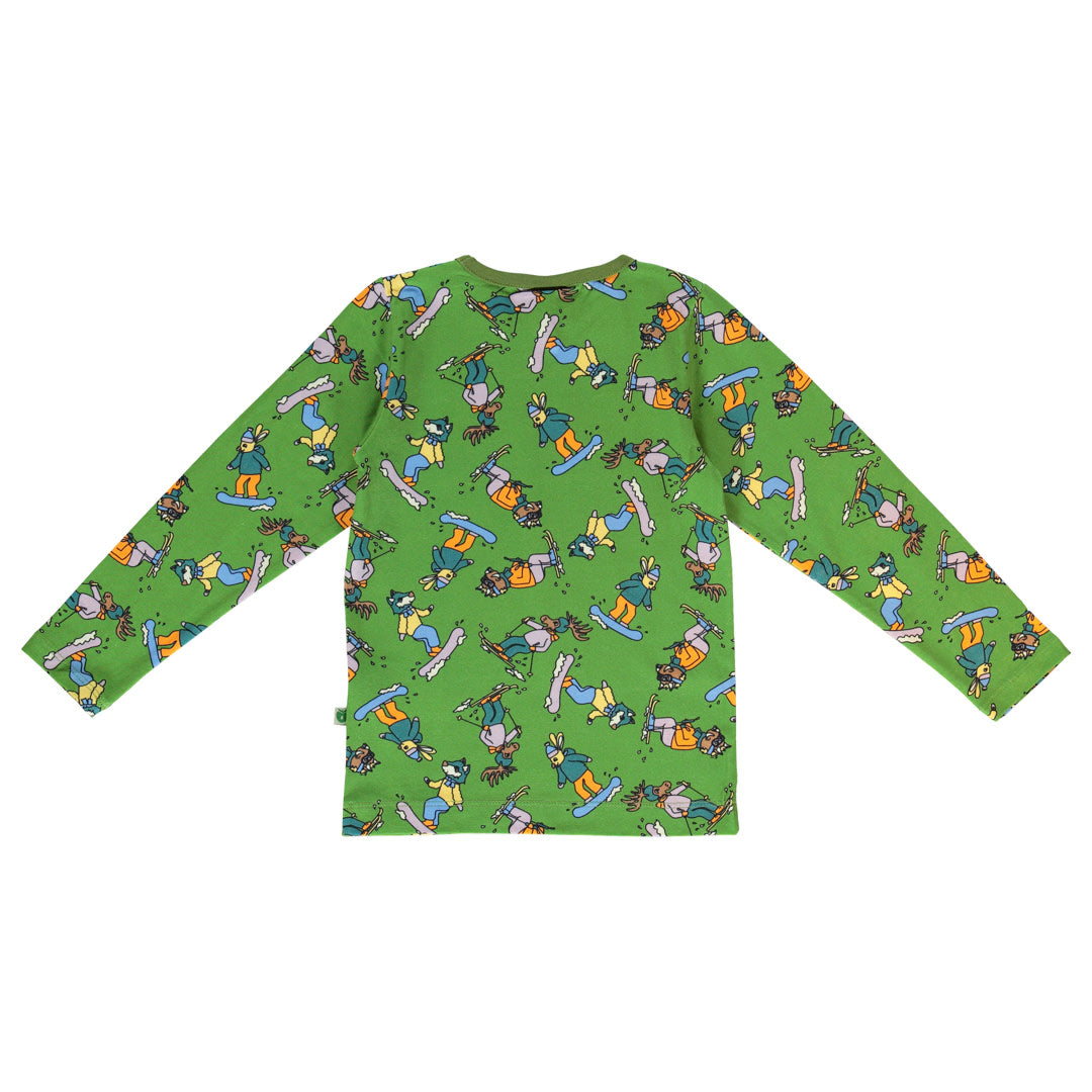Long-sleeved top with ski motif