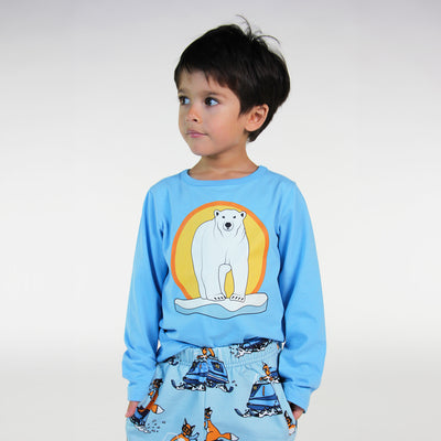 Long-sleeved blouse with polar bears