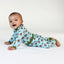 Baby leggings with rabbits on a sled