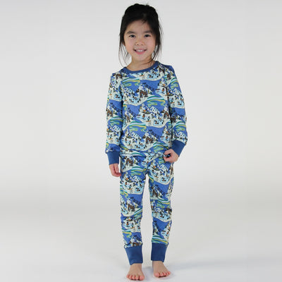 Pajamas with a winter wonderland print