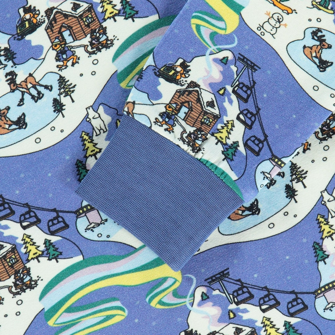 Pajamas with a winter wonderland print