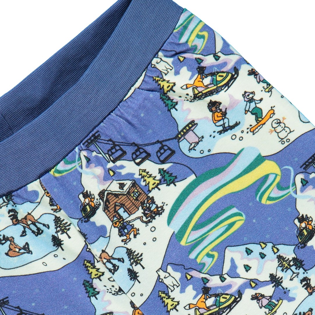 Pajamas with a winter wonderland print
